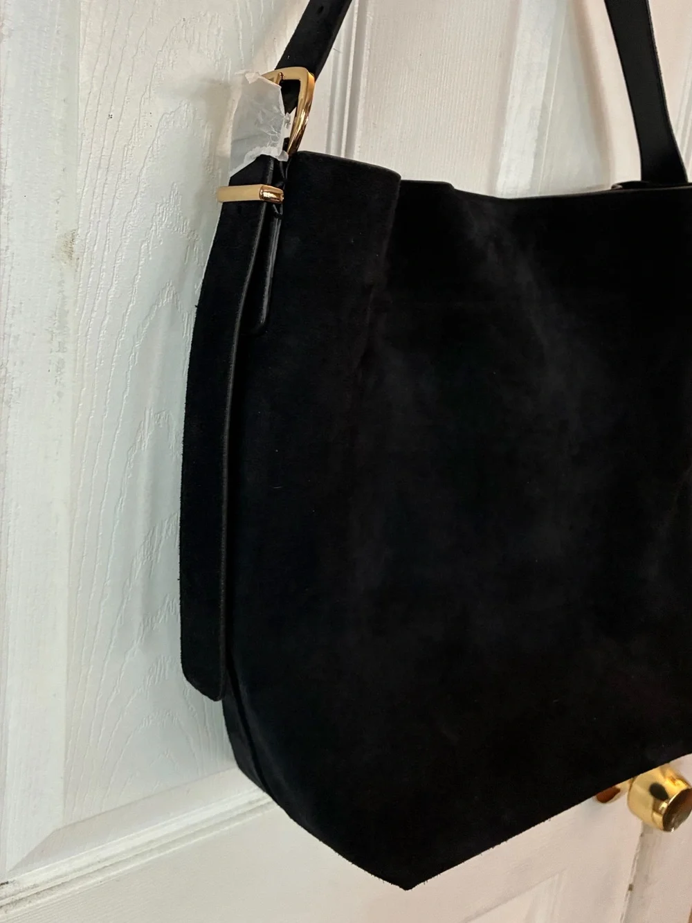 NWT Madewell The Essential Suede Bucket Tote Bag Deep Indigo Navy Dust Bag NM988